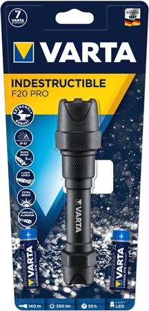 Een varta zaklamp indestructible f20 pro inkl 2x aa koop je bij NiceSupplies.nl