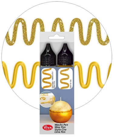 Een viva decor candle wachs pen 28 ml 2 stuks set gold koop je bij NiceSupplies.nl