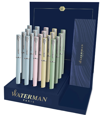 Een waterman balpen met drukknop allure pastel 20 stuks display koop je bij NiceSupplies.nl