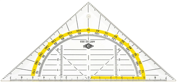 Een wedo geodriehoek flexibel hypotenusa 160mm transparant koop je bij NiceSupplies.nl