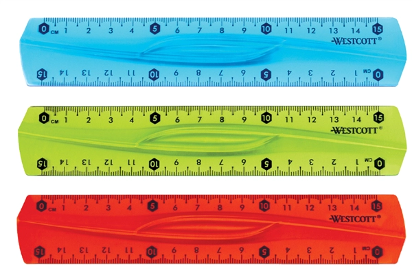 Een westcott liniaal kunststof lengte 150mm flexibel koop je bij NiceSupplies.nl