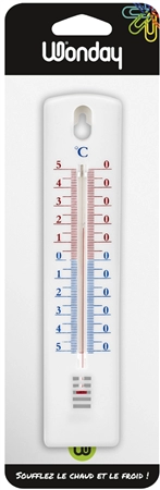 Een wonday wandthermometer van polystyrol wit koop je bij NiceSupplies.nl