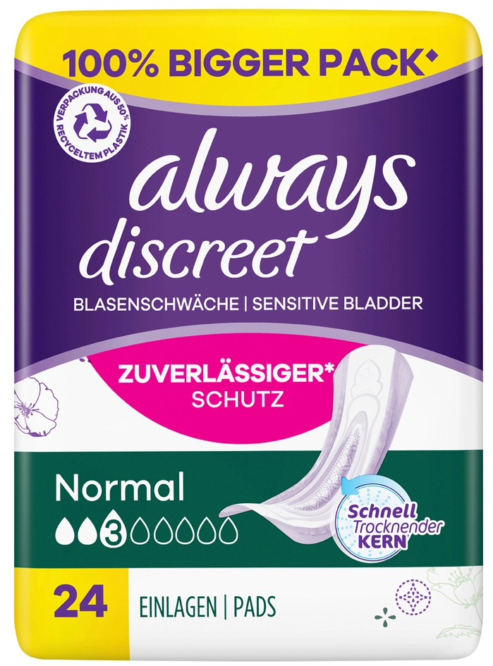 Een always discreet incontinentie-inlegger normal big pak koop je bij NiceSupplies.nl