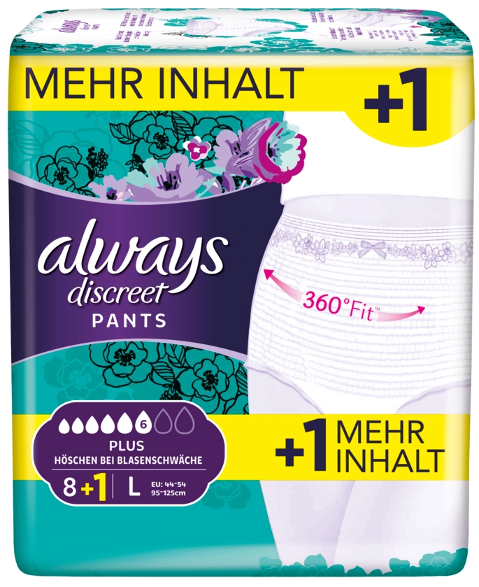 Een always discreet incontinentie pants plus maat: m koop je bij NiceSupplies.nl