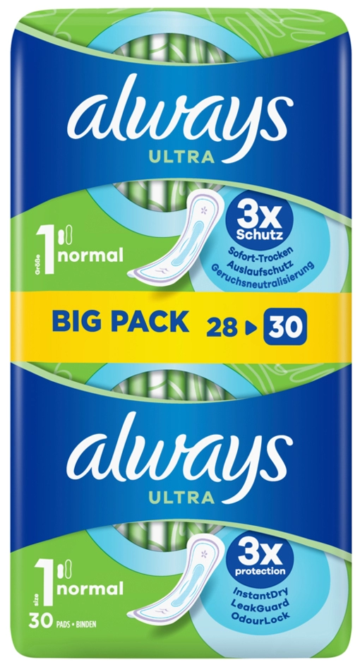 Een always ultra maandverband normal bigpak maat 1 koop je bij NiceSupplies.nl