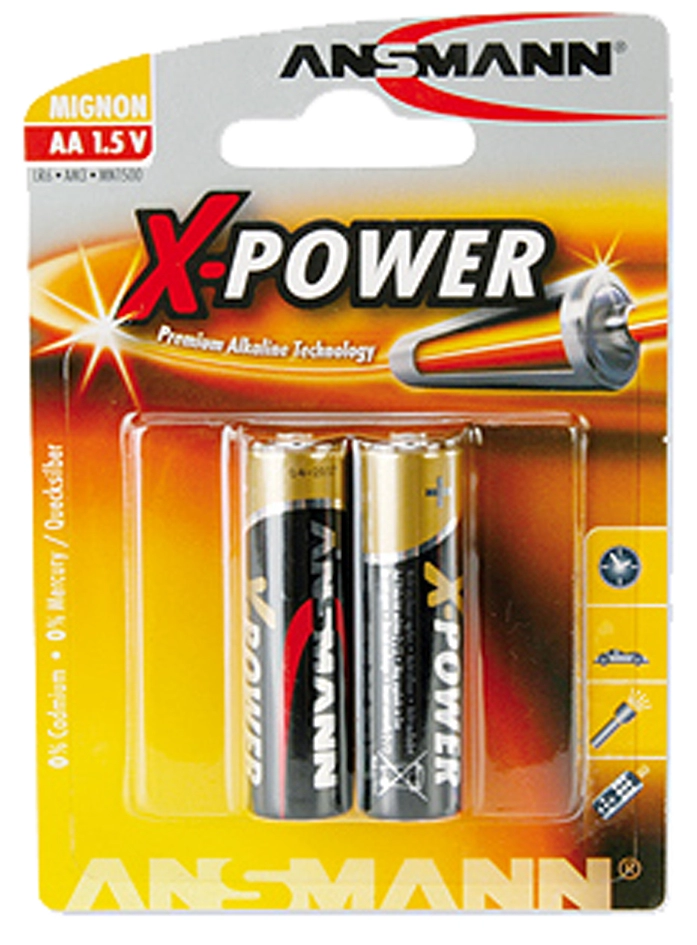 Een ansmann alkaline batterij x-power mignon aa 2 stuks blister koop je bij NiceSupplies.nl