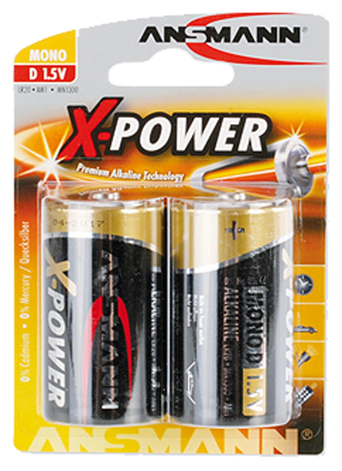 Een ansmann alkaline batterij x-power mono d 2 stuks blister koop je bij NiceSupplies.nl