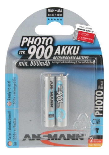 Een ansmann photo nimh accu micro aaa 900 mah 2 stuks blister koop je bij NiceSupplies.nl