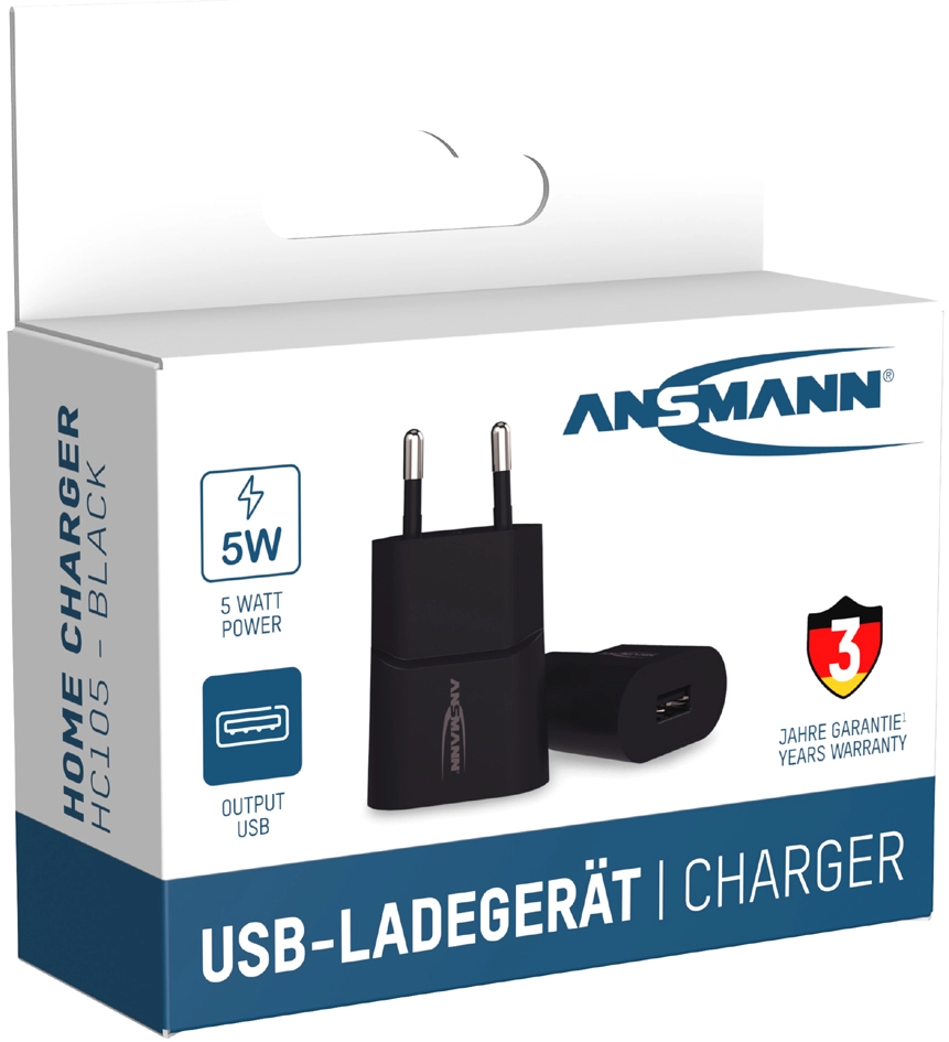 Een ansmann usb-oplader home charger hc105 usb-koppeling koop je bij NiceSupplies.nl