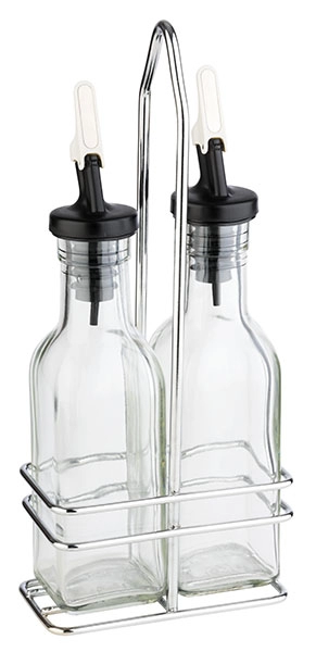 Een aps essig-en olie-stel glas/edelstaal 0,12 liter koop je bij NiceSupplies.nl