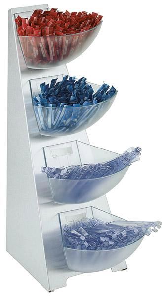 Een aps portionsdispenser multi rack 4-stufig edelstaal koop je bij NiceSupplies.nl