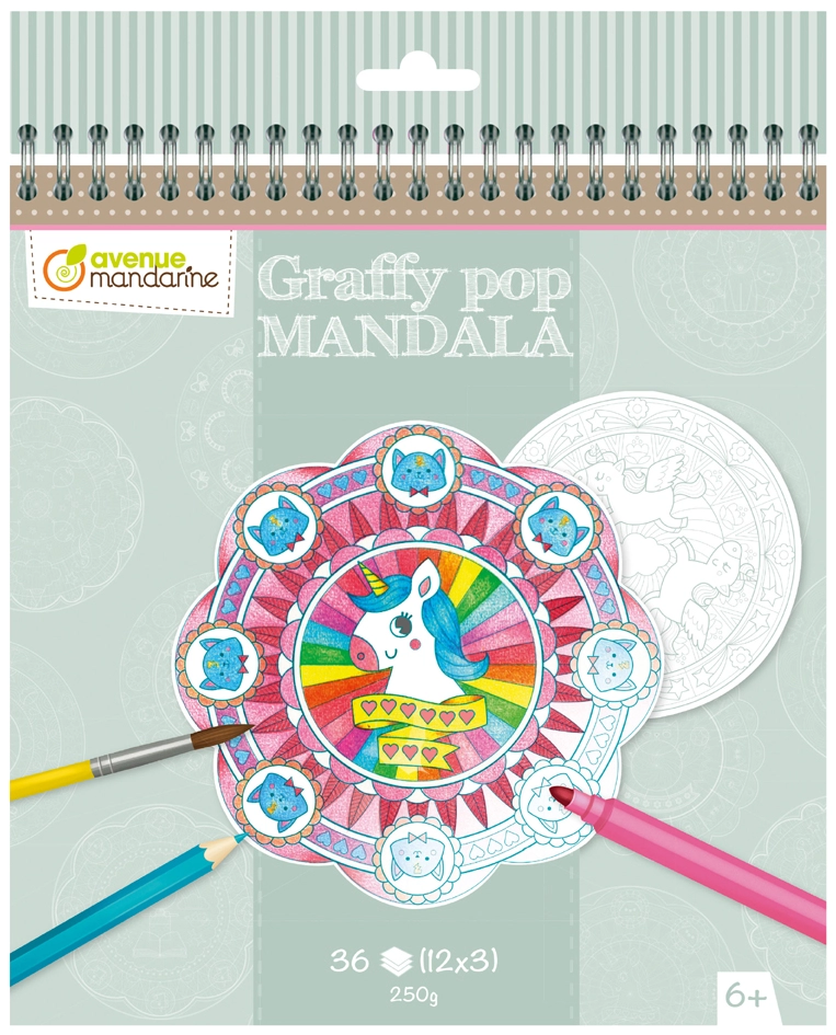 Een avenue mandarine verfboek graffy pop mandala magie koop je bij NiceSupplies.nl