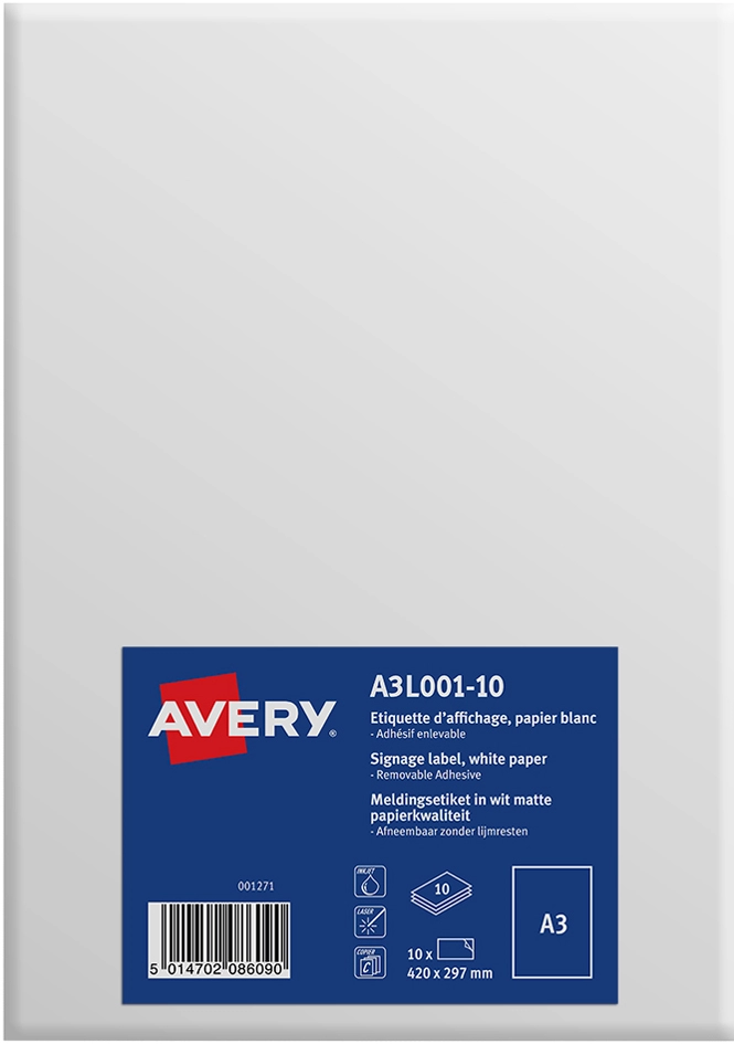 Een avery universele etiketten 420x297mm wit koop je bij NiceSupplies.nl