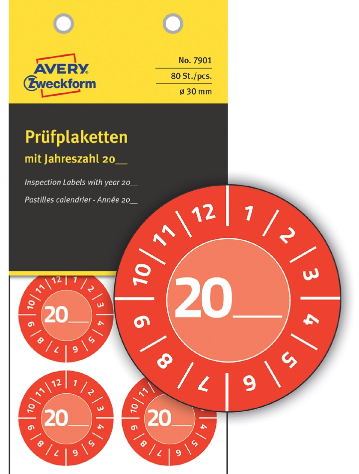 Een avery zweckform keurings-etiketten voor selbsteintragen 20xx geel koop je bij NiceSupplies.nl