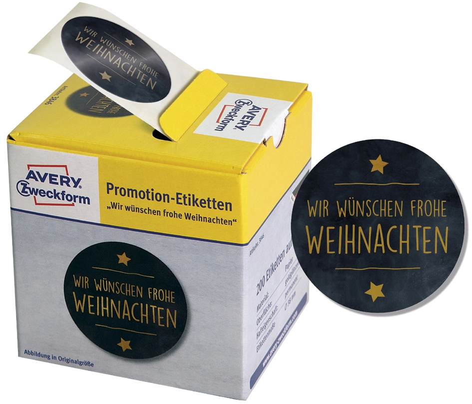 Een avery zweckform promotion-etiketten kerst zwart koop je bij NiceSupplies.nl