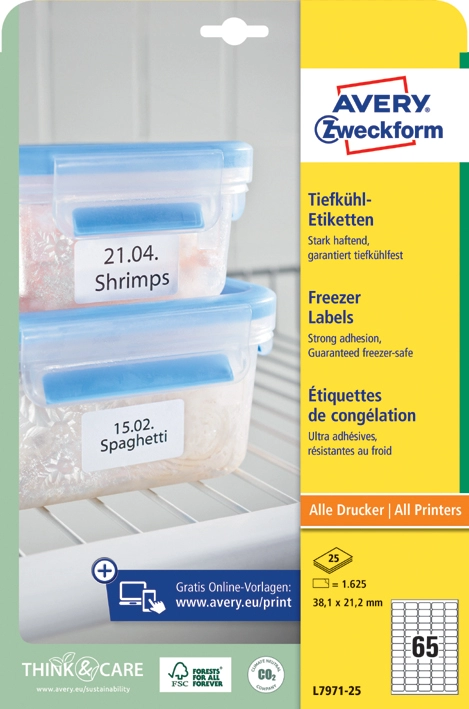 Een avery zweckform tiefkoel-etiketten 30x50 mm wit koop je bij NiceSupplies.nl