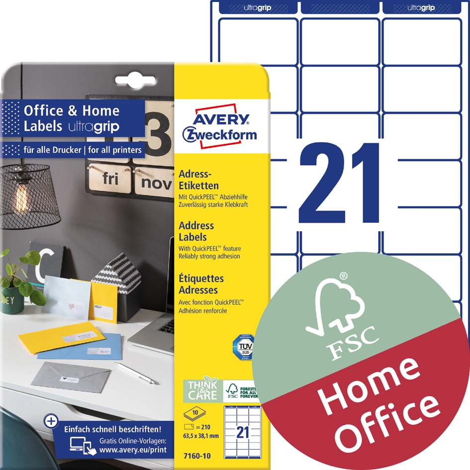 Een avery zweckform verzend-etiketten home office 199,6x143,5mm koop je bij NiceSupplies.nl