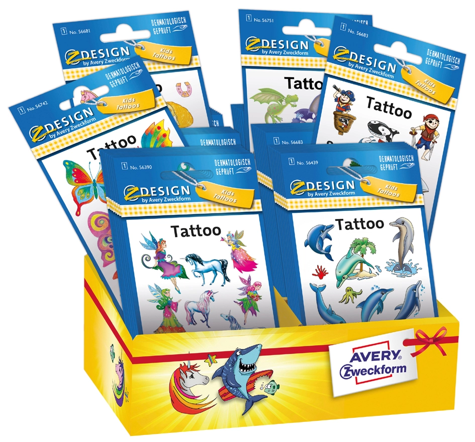 Een avery zweckform zdesign kids tattoos sortiment koop je bij NiceSupplies.nl