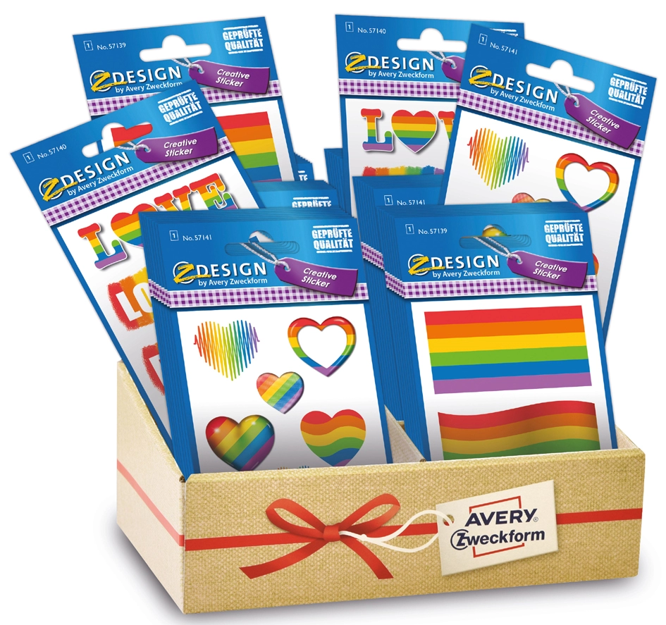 Een avery zweckform zdesign sticker pride sortiment koop je bij NiceSupplies.nl