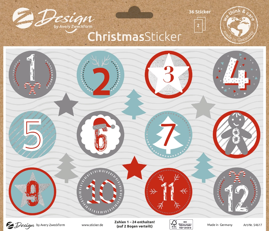 Een avery zweckform zdesign trend sticker kerst koop je bij NiceSupplies.nl