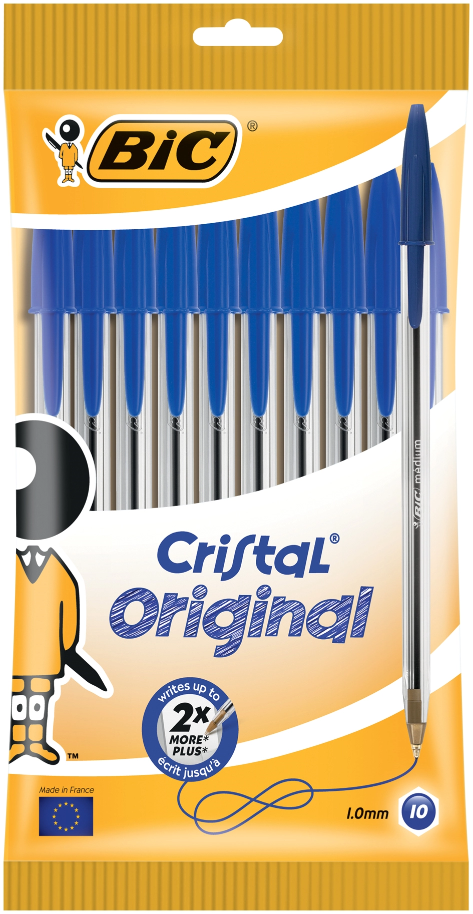 Een bic balpen cristal medium assorti in 10 stuks zak koop je bij NiceSupplies.nl