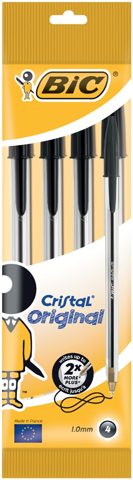 Een bic balpen cristal original assorti in 4 stuks zak koop je bij NiceSupplies.nl