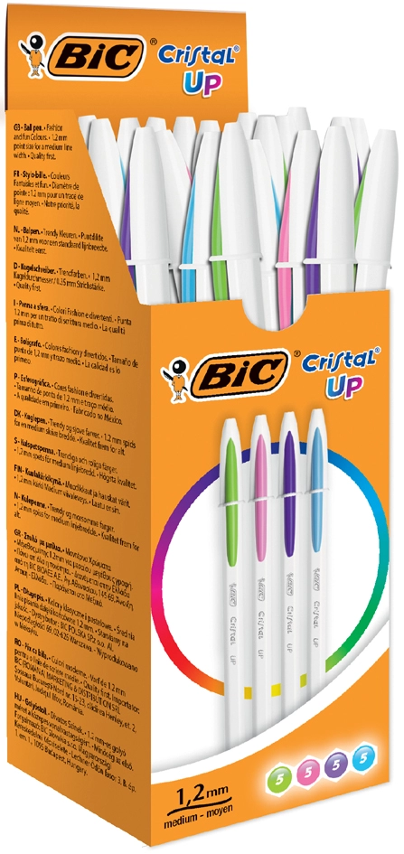 Een bic balpen cristal up fashion assorti gekleurd 20 stuks koop je bij NiceSupplies.nl