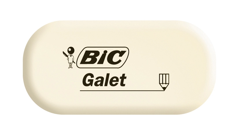 Een bic kautschuk-gum galet wit ovaal koop je bij NiceSupplies.nl