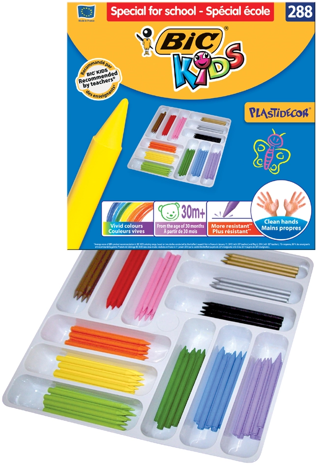 Een bic kids waskrijt plastidecor 288 stuks grootverpakking koop je bij NiceSupplies.nl