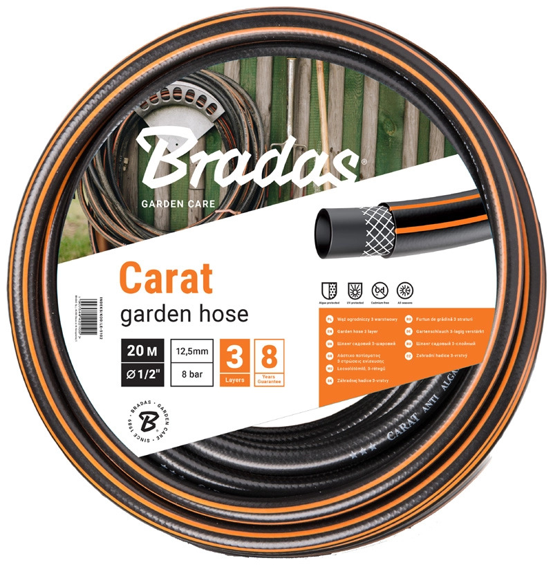 Een bradas tuinslang carat 3/4' zwart/orange 50 m koop je bij NiceSupplies.nl