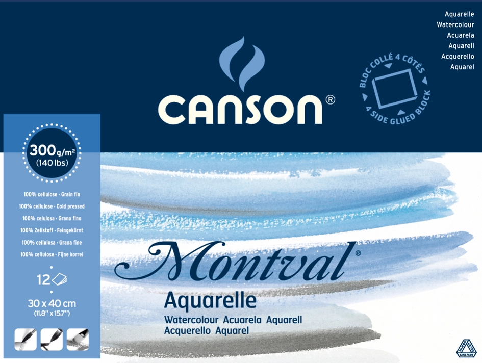 Een canson aquarelblok montval 320x410mm 100 vel koop je bij NiceSupplies.nl