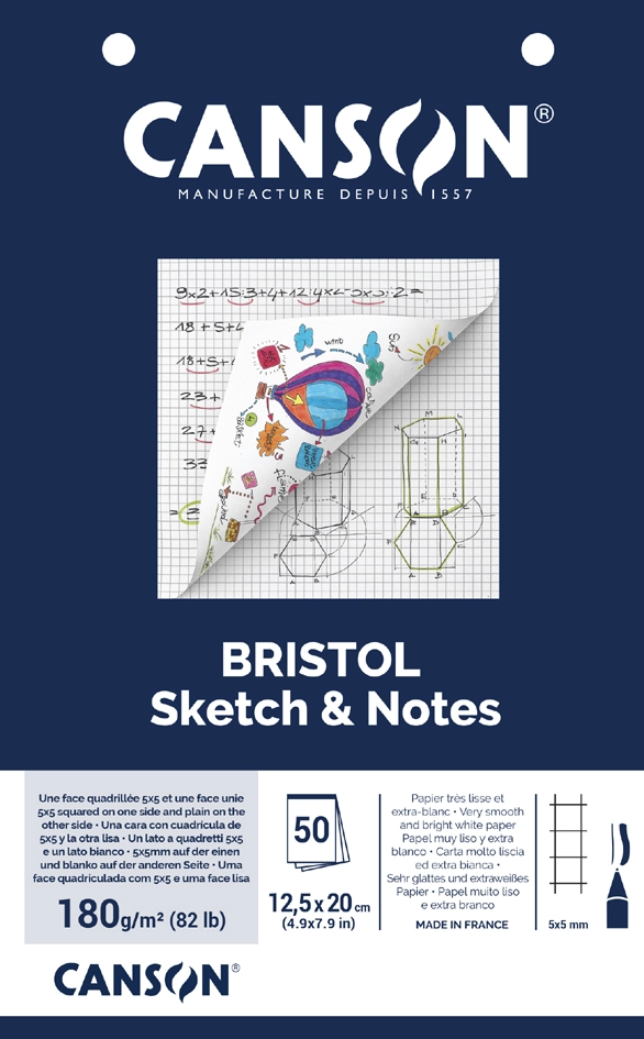 Een canson kaartenblok bristol sketch en notes din a4 koop je bij NiceSupplies.nl