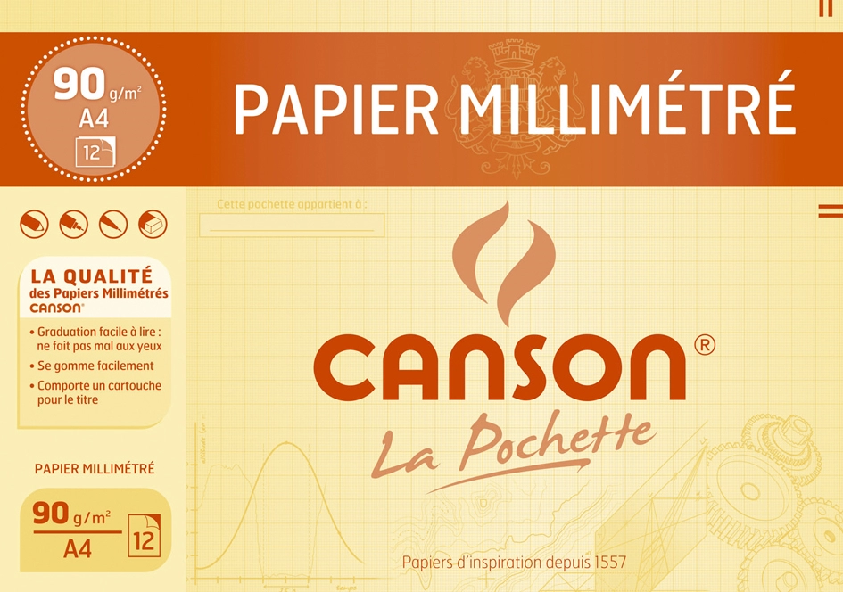 Een canson millimeterpapier transparant din a4 70-75gr koop je bij NiceSupplies.nl