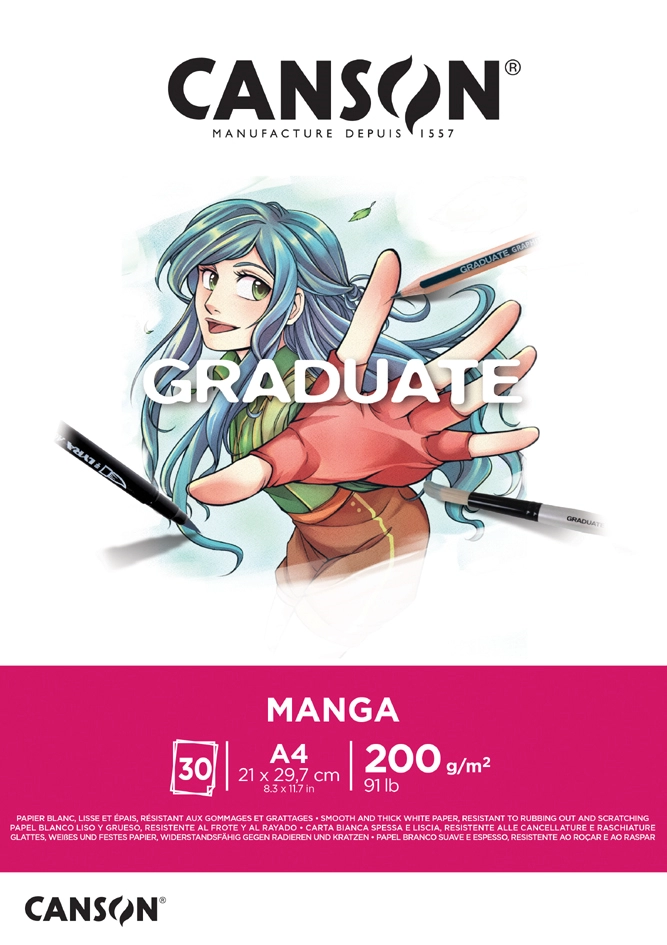 Een canson schetsblok graduate manga din a3 koop je bij NiceSupplies.nl