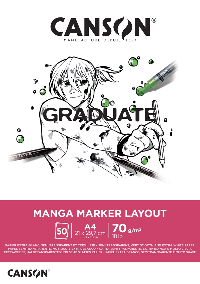 Een canson schetsblok graduate manga marker layout din a4 koop je bij NiceSupplies.nl