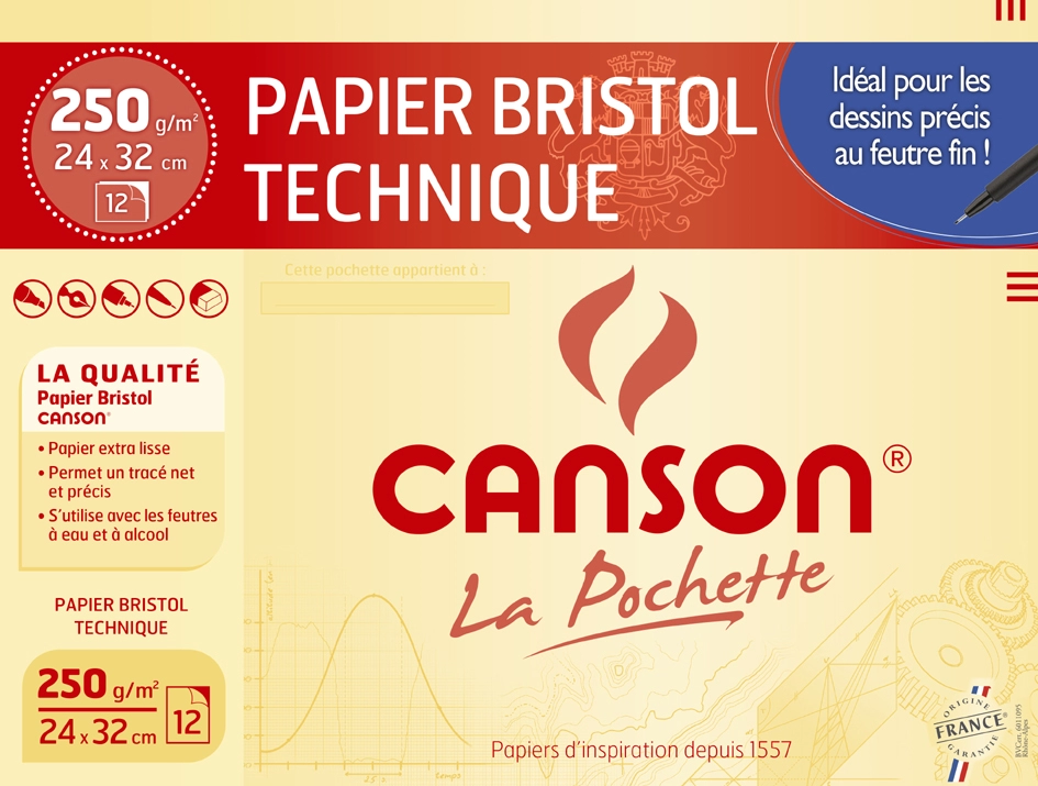 Een canson tekenpapier bristol 240x320mm 250gr koop je bij NiceSupplies.nl