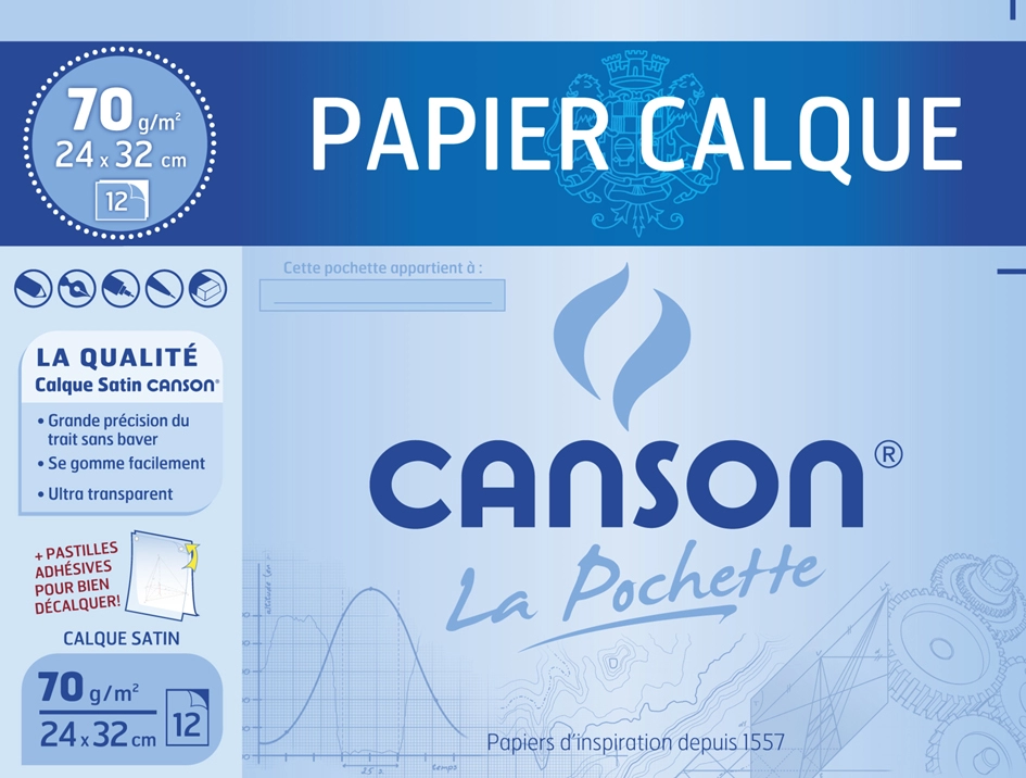 Een canson transparantpapier 240x320mm 70gr koop je bij NiceSupplies.nl