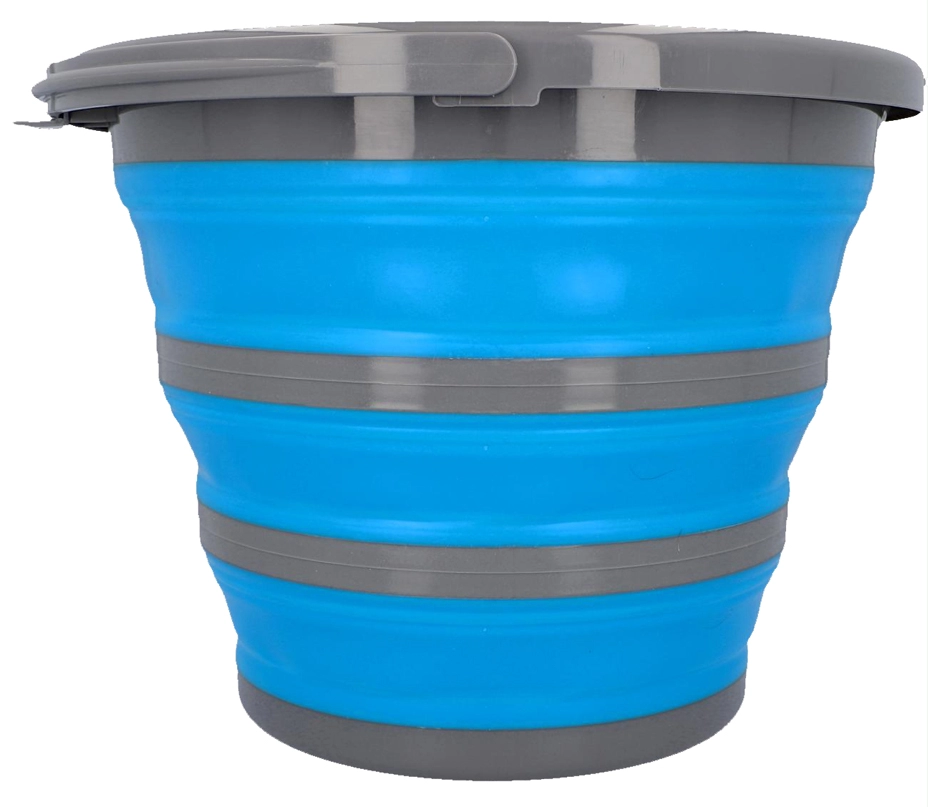 Een cartrend wateremmer faltbar rond 10 liter grijs/blauw koop je bij NiceSupplies.nl