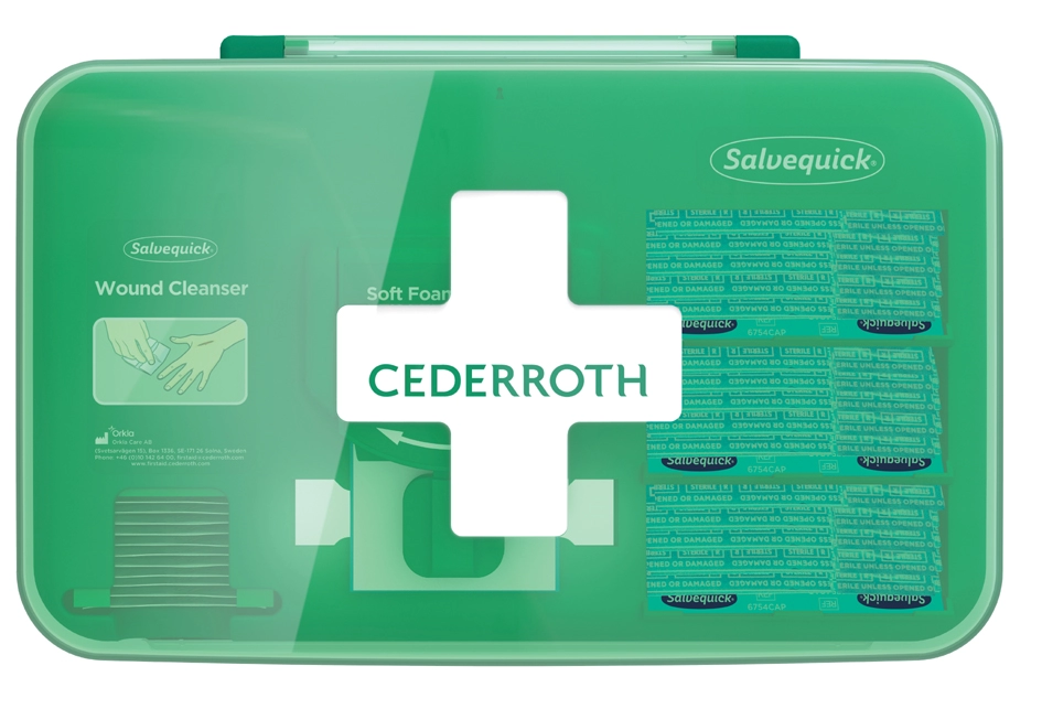 Een cederroth ehbo-set wound care dispenser blue spender koop je bij NiceSupplies.nl