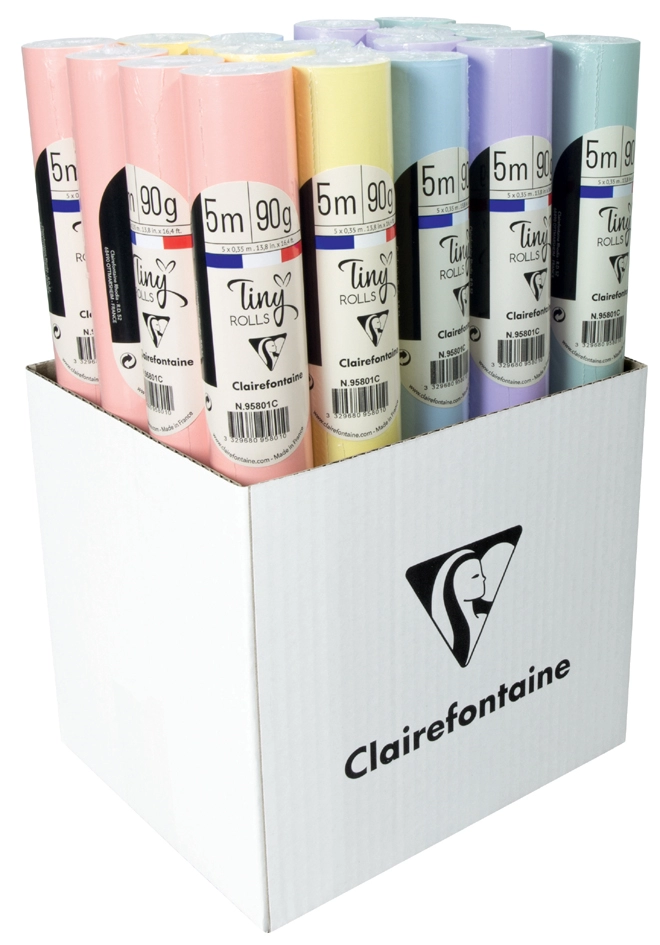 Een clairefontaine cadeaupapier tiny rolls pastel koop je bij NiceSupplies.nl