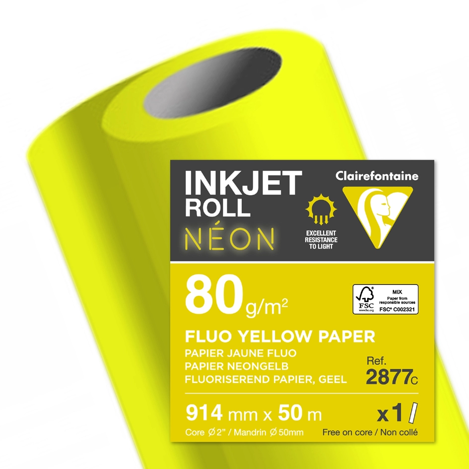 Een clairefontaine inkjet-plotterrol neon (b)914 mmx(l)50 m koop je bij NiceSupplies.nl