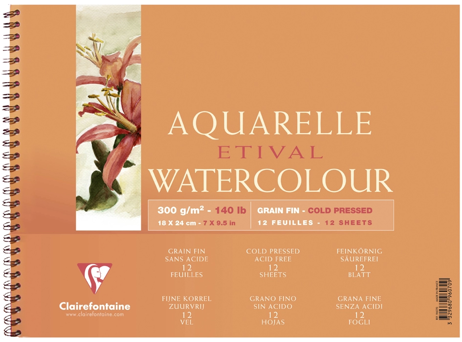 Een clairefontaine kunstenaarblok aquarele etival 180x240mm koop je bij NiceSupplies.nl