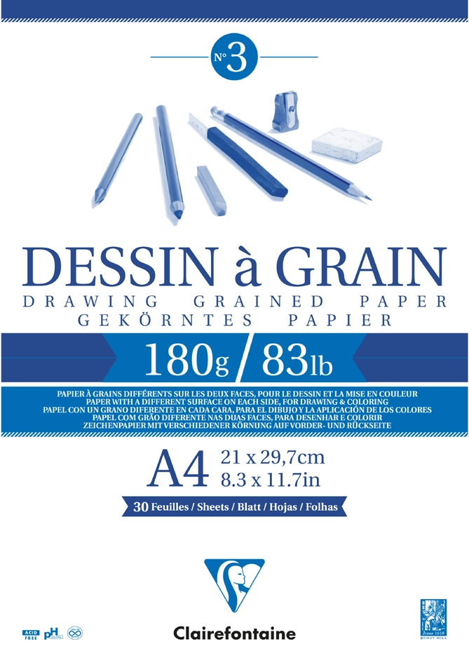 Een clairefontaine tekenpapierblok grain din a5 koop je bij NiceSupplies.nl