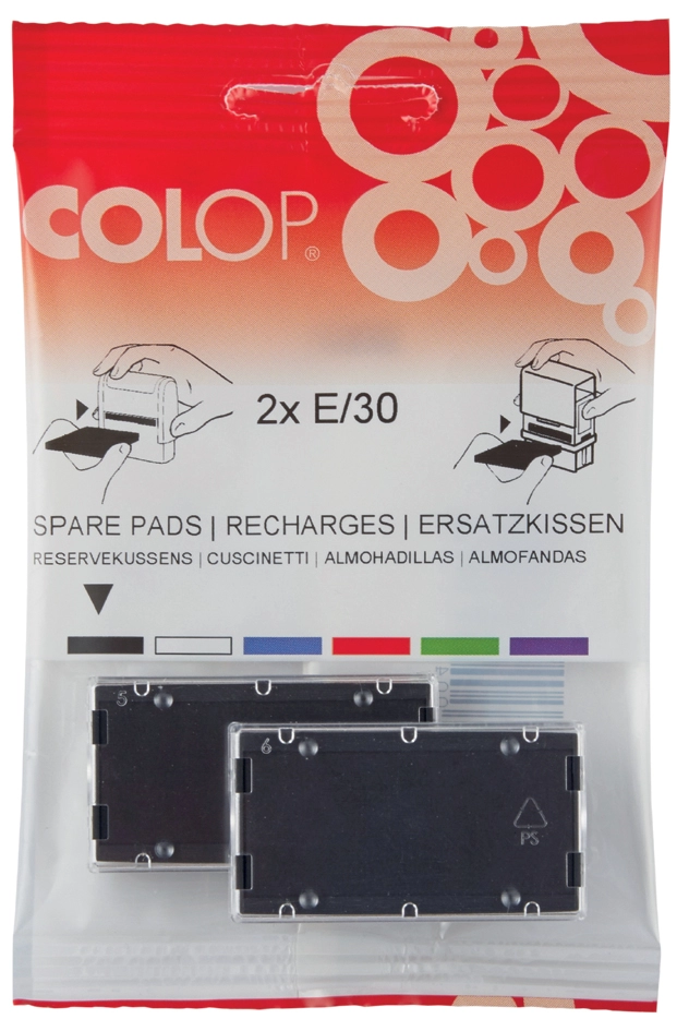 Een colop navulling stempelkussen e-10-2 blauw rood dubbelpak koop je bij NiceSupplies.nl