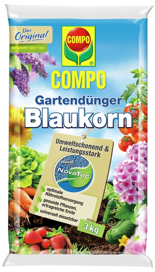 Een compo tuinmeststof blauw korn novatec 3 kg koop je bij NiceSupplies.nl