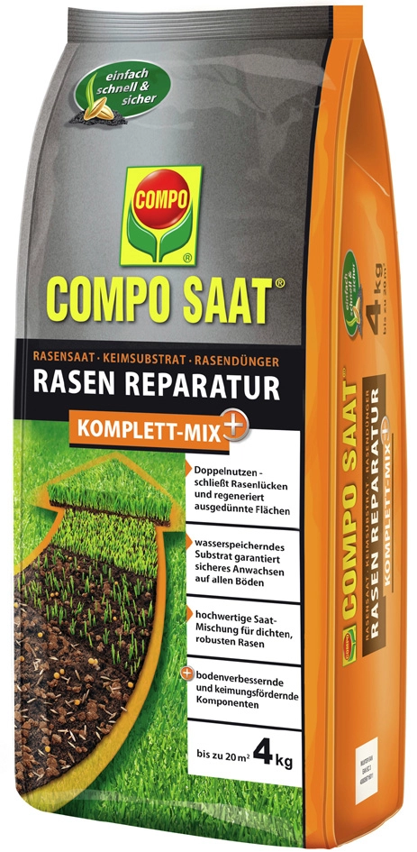 Een compo zaad rasen-reparatie volledig mix en 4 kg voor 20m2 koop je bij NiceSupplies.nl