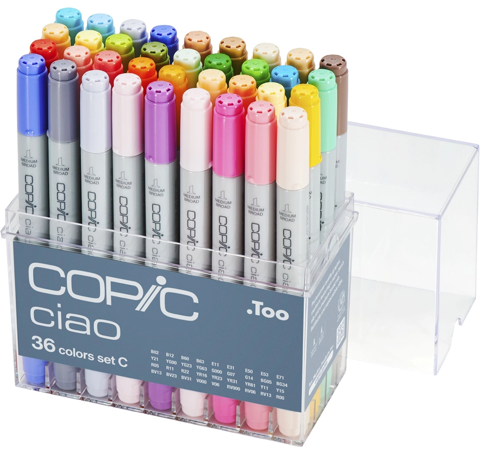 Een copic hobbymarker ciao 36 stuks set c koop je bij NiceSupplies.nl