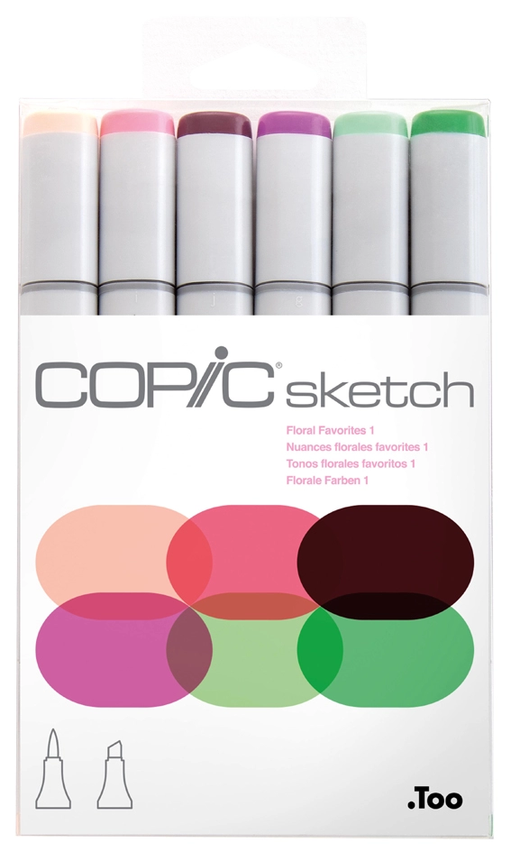 Een copic marker sketch 6 stuks set floral favorite 1 koop je bij NiceSupplies.nl