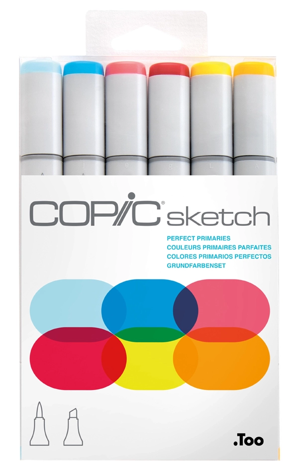 Een copic marker sketch 6 stuks set perfect primaries koop je bij NiceSupplies.nl