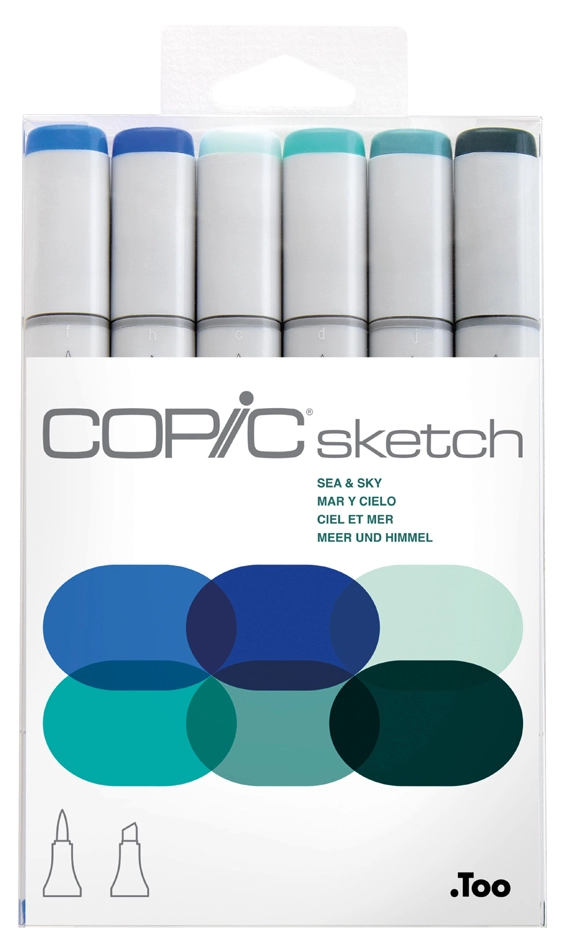 Een copic marker sketch 6 stuks set sea en sky koop je bij NiceSupplies.nl